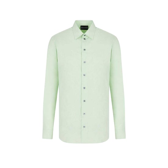 Emporio Armani EA7 Heren Linnen Overhemd (Groen) - Image 1