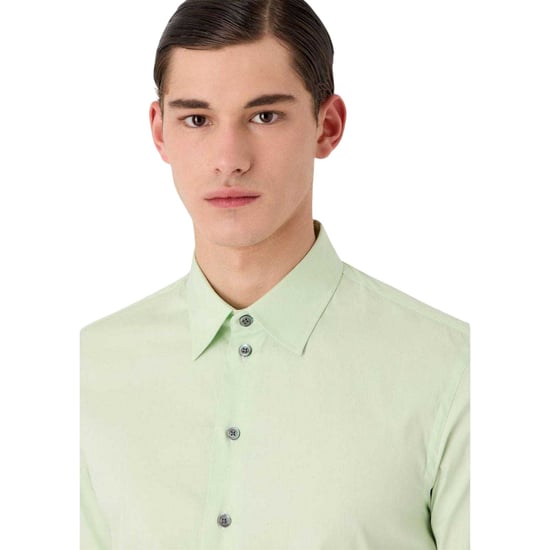 Emporio Armani EA7 Heren Linnen Overhemd (Groen) - Image 3