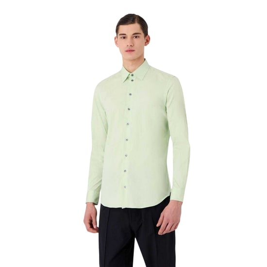 Emporio Armani EA7 Heren Linnen Overhemd (Groen) - Image 4