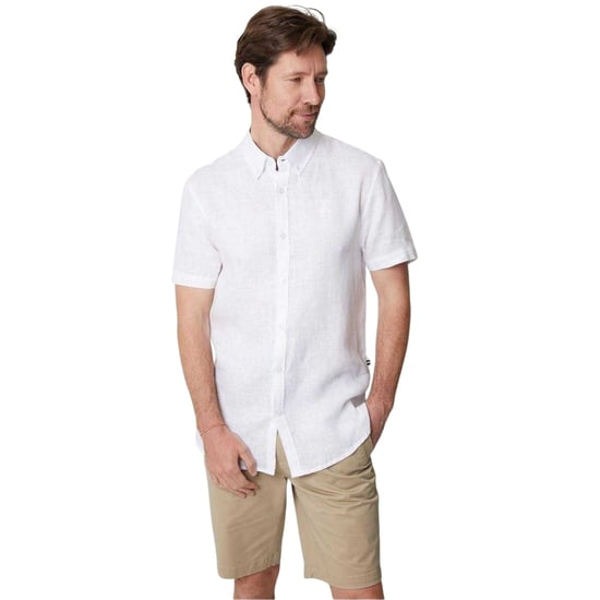 Saltwell Heren Linnenmix Regular Shirt (Wit) - Image 1