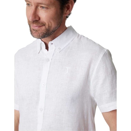 Saltwell Heren Linnenmix Regular Shirt (Wit) - Image 3
