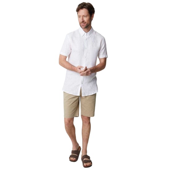 Saltwell Heren Linnenmix Regular Shirt (Wit) - Image 4