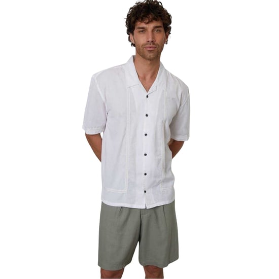 Threadbare Heren Geborduurde Kraag Korte Mouwen Bowling Shirt (Wit) - Image 2
