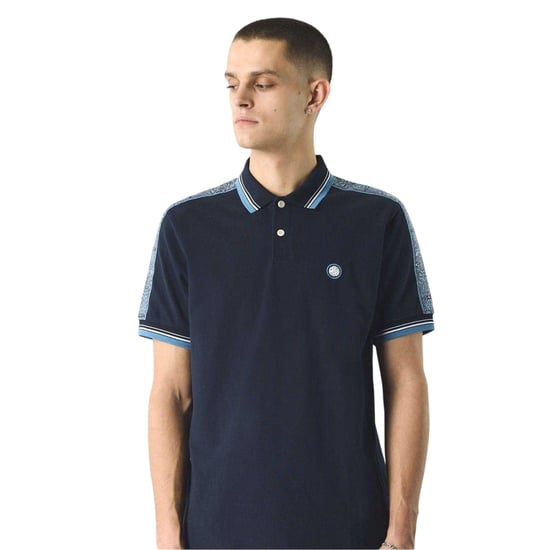 Pretty Green Mens Paisley Regular Polo Shirt (Navy) - Image 3