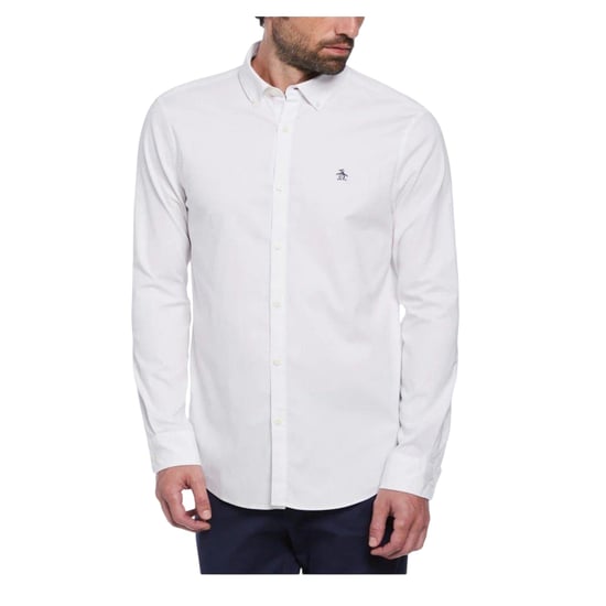 Original Penguin Stickert Pete EcoVero långärmad tröja för män (Ljus vit) - Image 4