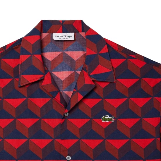 Lacoste Herenoverhemd van biologisch katoen met ruime pasvorm en korte mouwen (Veelkleurig) - Image 3