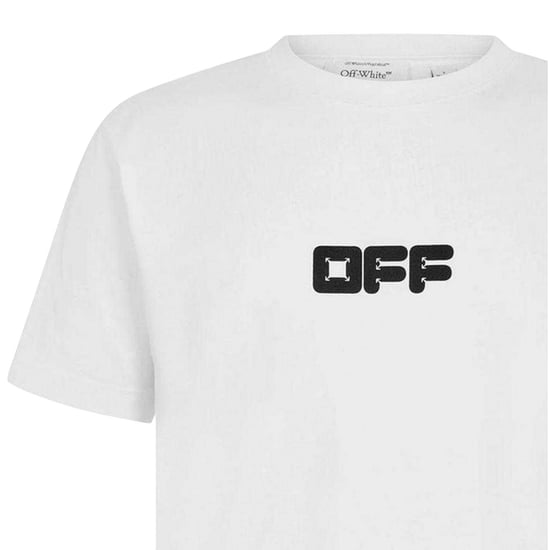 Off White Mens Cotton Slim T-Shirt (White) - Image 3