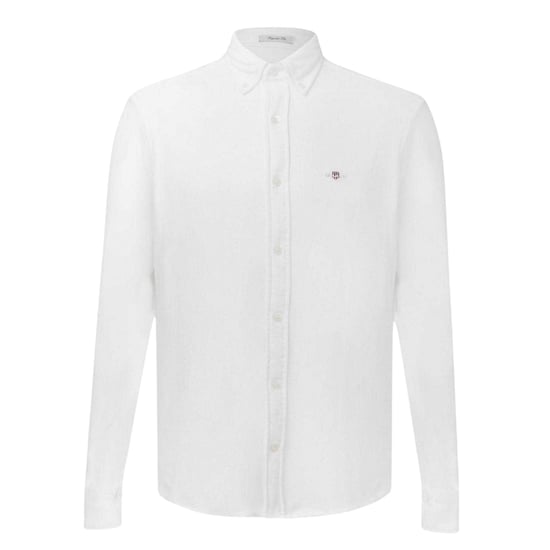 Gant Heren Pique Regular Lange Mouwen Shirt (Wit) - Image 1