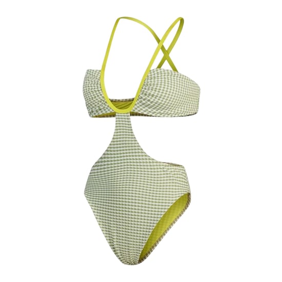 Speedo Dameszwempak met uitgesneden details in gingham-motief (Groen) - Image 1