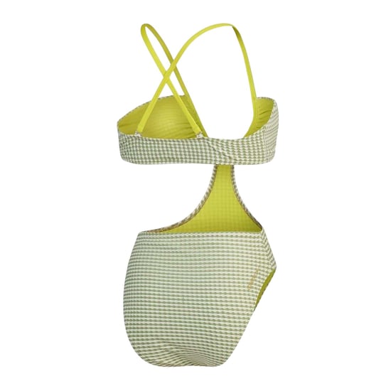 Speedo Dameszwempak met uitgesneden details in gingham-motief (Groen) - Image 2