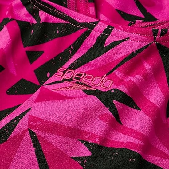 Speedo Dames/Dames Hyperboom ééndelig badpak (Zwart/roze) - Image 3