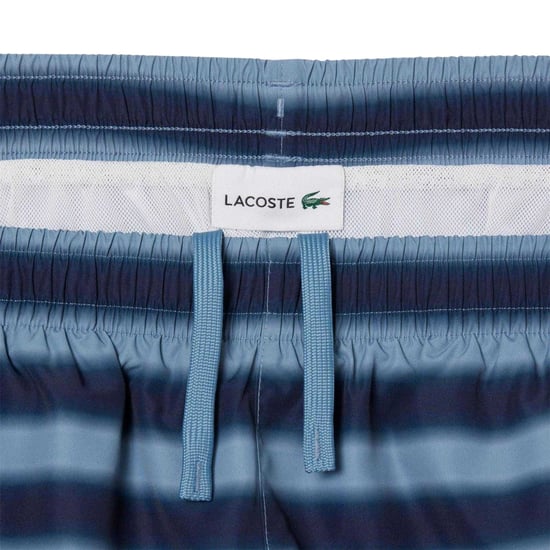 Lacoste Mens Striped Swimming Trunks (Blue) - Image 3