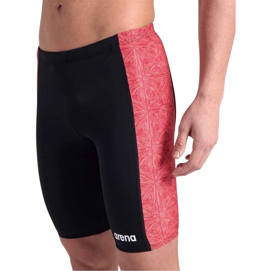Arena Mannen Abstracte Tegels Jammer Shorts (Zwart/Rood Print) - Image 3