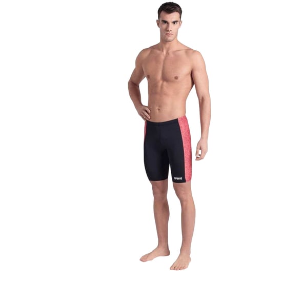 Arena Mannen Abstracte Tegels Jammer Shorts (Zwart/Rood Print) - Image 4