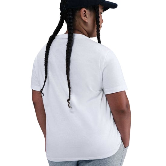 Nike Girls Embroidered Logo Cotton T-Shirt (White) - Image 2