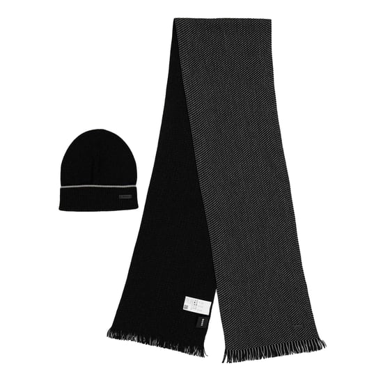 Boss Heren Midweight Muts en Sjaal Set (Zwart) - Image 1