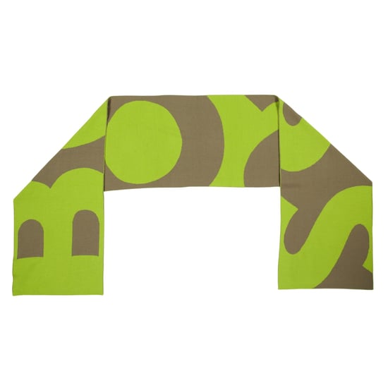 Boss Lettering Knitted Scarf (Light/Green) - Image 2
