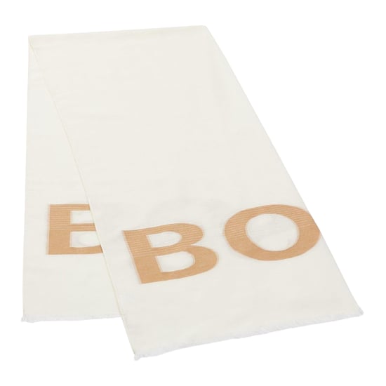 Boss Unisex Vuxen Oblong Logo Halsduk (Vit) - Image 1