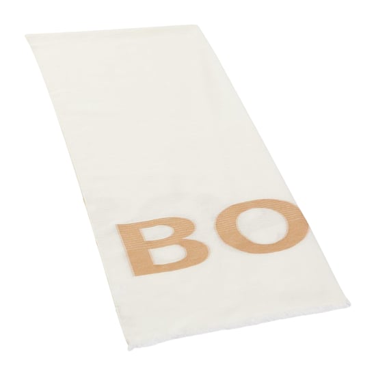 Boss Unisex Vuxen Oblong Logo Halsduk (Vit) - Image 2
