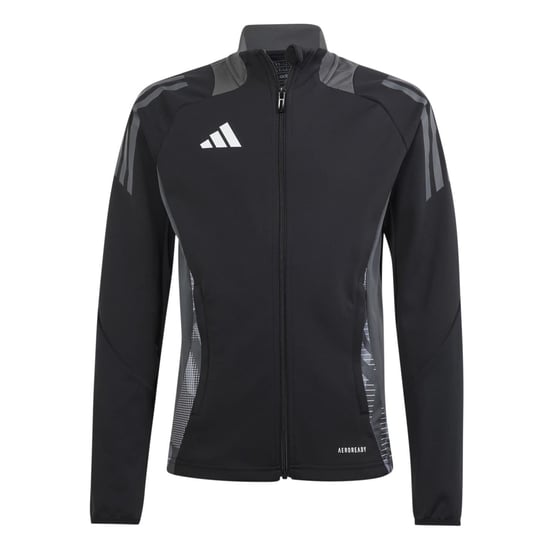 Boys adidas Tiro24 Kids Funnel Neck Raglan Sleeve Athletic Top in Black/Dark Grey - Image 1