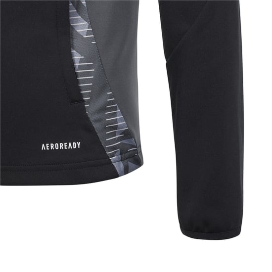 Boys adidas Tiro24 Kids Funnel Neck Raglan Sleeve Athletic Top in Black/Dark Grey - Image 3