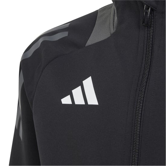 Boys adidas Tiro24 Kids Funnel Neck Raglan Sleeve Athletic Top in Black/Dark Grey - Image 4