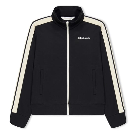 Boys Palm Angels Mock Neck Athletic Sweatshirt in Black Wht 1003 - Image 1