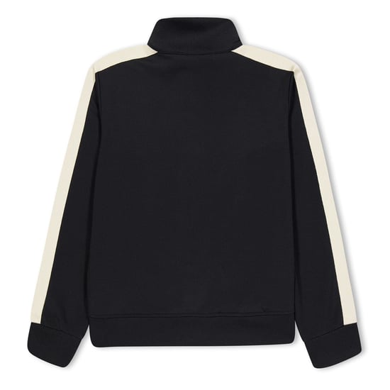 Boys Palm Angels Mock Neck Athletic Sweatshirt in Black Wht 1003 - Image 2