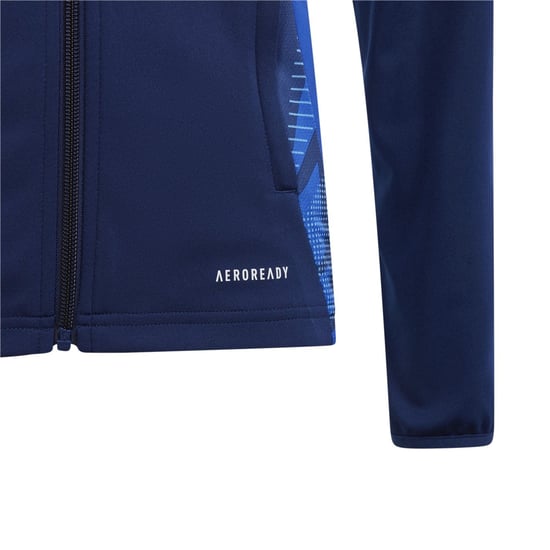 Boys adidas Tiro24 Kids Funnel Neck Raglan Sleeve Athletic Top in Navy Blue - Image 4