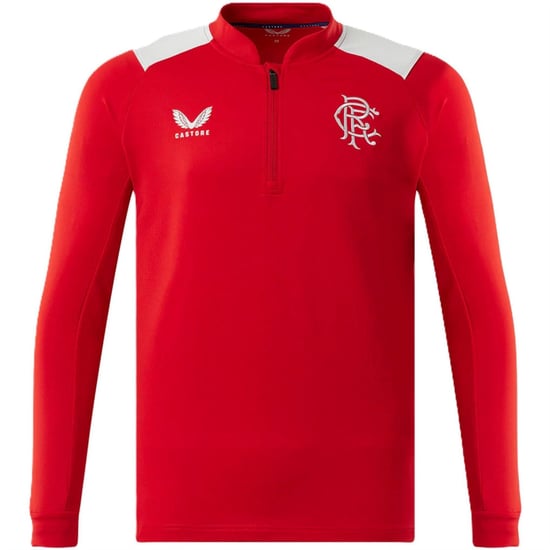 Boys Castore FC quarter Zip Top Juniors in Red - Image 1