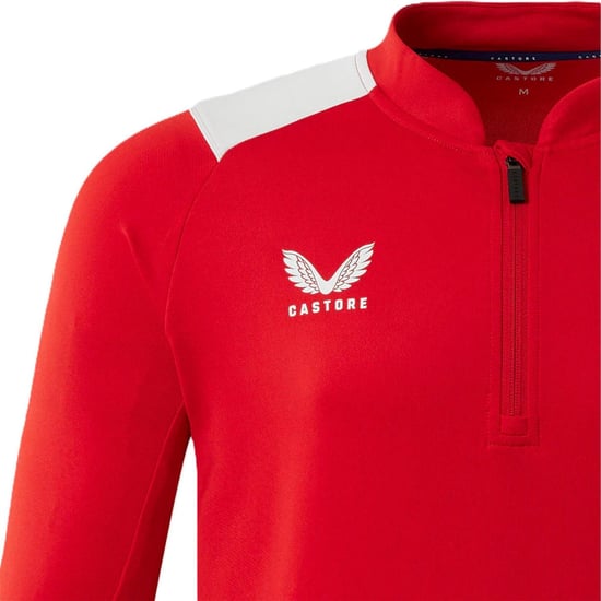 Boys Castore FC quarter Zip Top Juniors in Red - Image 3