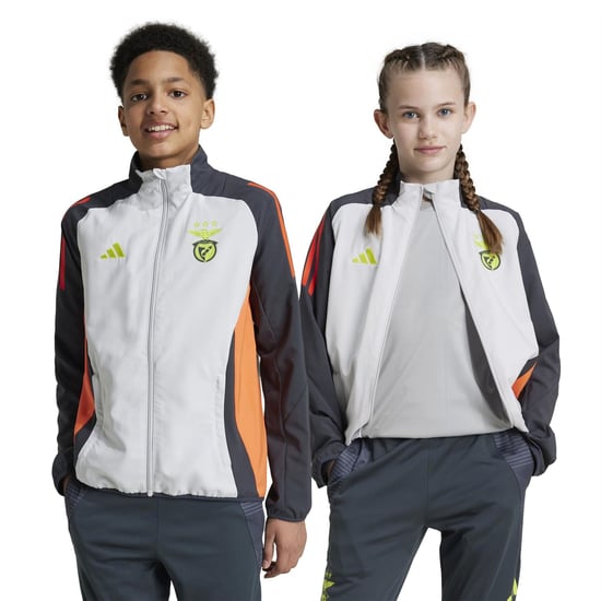 Boys adidas Pre Jacket Y Tracksuit Top Unisex Kids in Lgh Solid Grey - Image 2