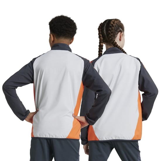 Boys adidas Pre Jacket Y Tracksuit Top Unisex Kids in Lgh Solid Grey - Image 3