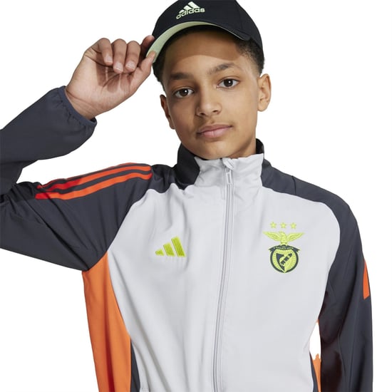 Boys adidas Pre Jacket Y Tracksuit Top Unisex Kids in Lgh Solid Grey - Image 4