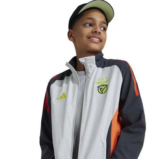 Boys adidas Pre Jacket Y Tracksuit Top Unisex Kids in Lgh Solid Grey - Image 5