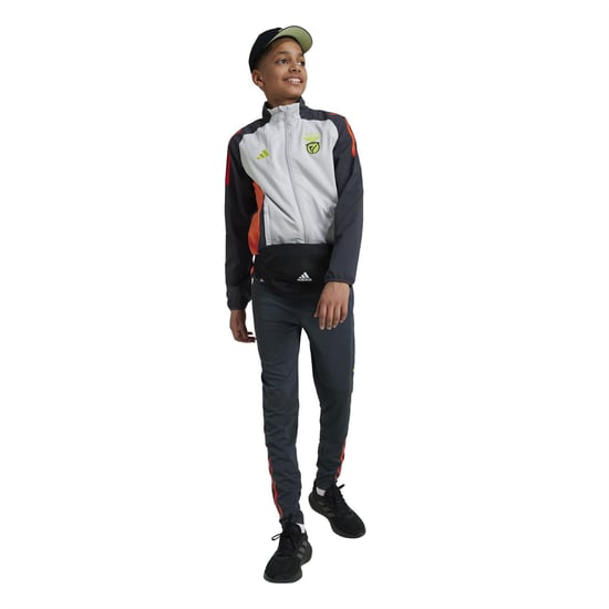 Boys adidas Pre Jacket Y Tracksuit Top Unisex Kids in Lgh Solid Grey - Image 6