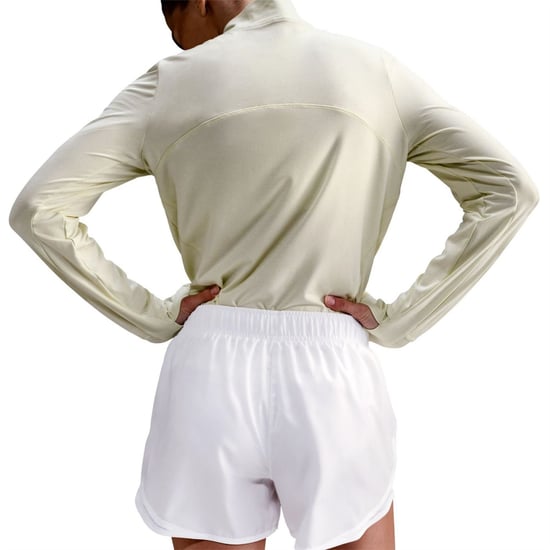 Women's Nike Tempo Dri Fit Mid Rise Brief Lined Running Shorts in White - Image 3