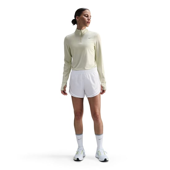 Women's Nike Tempo Dri Fit Mid Rise Brief Lined Running Shorts in White - Image 4