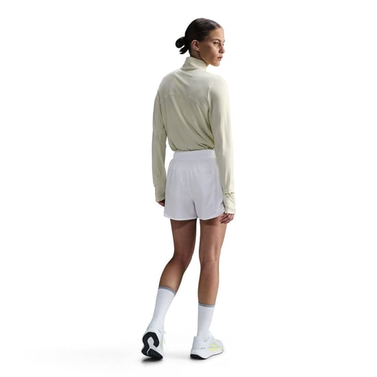 Women's Nike Tempo Dri Fit Mid Rise Brief Lined Running Shorts in White - Image 5