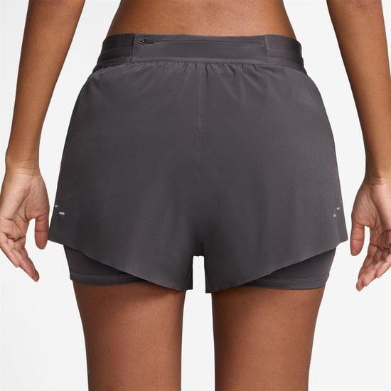 Women's Nike Fit Swift Mid Rise 3 2 In 1 Shorts in Thunder Grey - Image 2