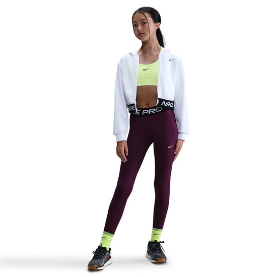 Girls Nike Pro Tights in Bordeaux - Image 3