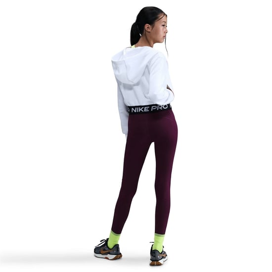 Girls Nike Pro Tights in Bordeaux - Image 4