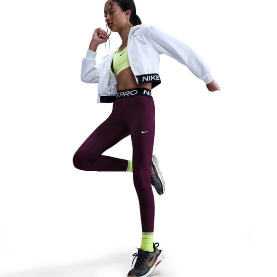 Girls Nike Pro Tights in Bordeaux - Image 5