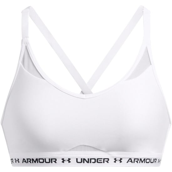Women's Under Armour Crossback Low Bra in White - Image 1
