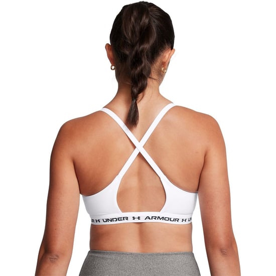 Women's Under Armour Crossback Low Bra in White - Image 4