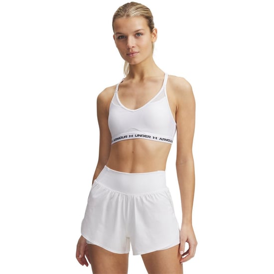 Women's Under Armour Crossback Low Bra in White - Image 5