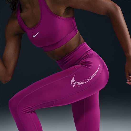Women's Nike W Nk Df Fast Mr in Hot Fuchsia/Bey - Image 3