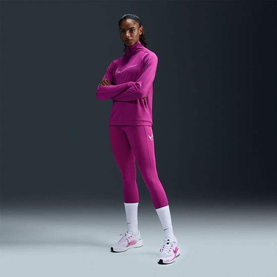Women's Nike W Nk Df Fast Mr in Hot Fuchsia/Bey - Image 5