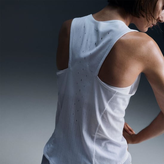 Women's Nike Dri FIT ADV Running Singlet in White/Black - Image 2