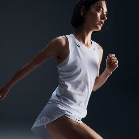 Women's Nike Dri FIT ADV Running Singlet in White/Black - Image 3